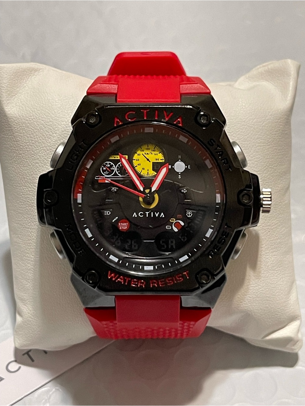 Activa X Invicta Analog & Digital Men's Watch - 55mm, Red & Black